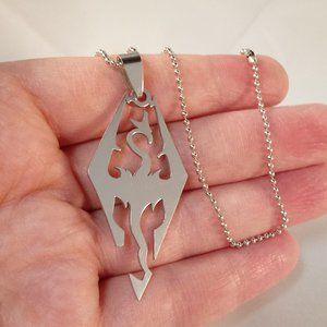 Mens Silver Dragon Stainless Steel Chain Necklace Party Gift